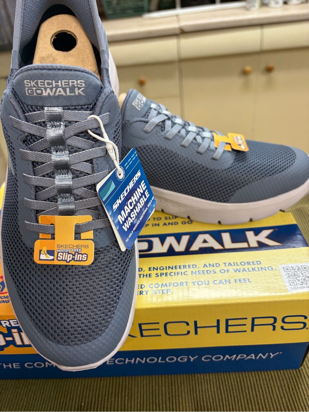 Skechers GoWalk Men's Athletic Shoes in Gray with White Soles